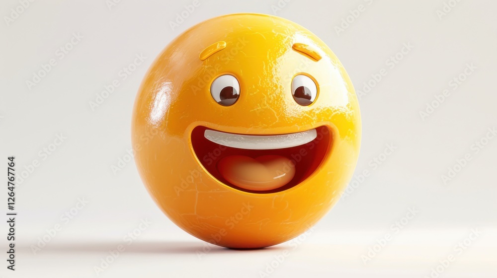 Fototapete 3d realistic emoji from an elevated and diagonal perspective, capturing detailed textures and expres