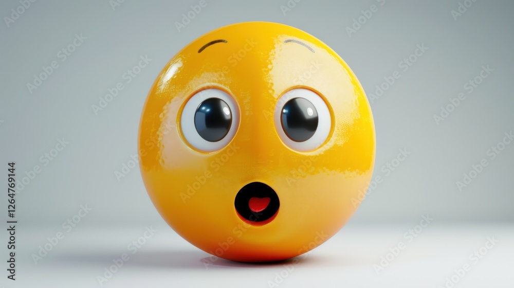 Fototapete 3d realistic emoji from an elevated and diagonal perspective, capturing detailed textures and expres