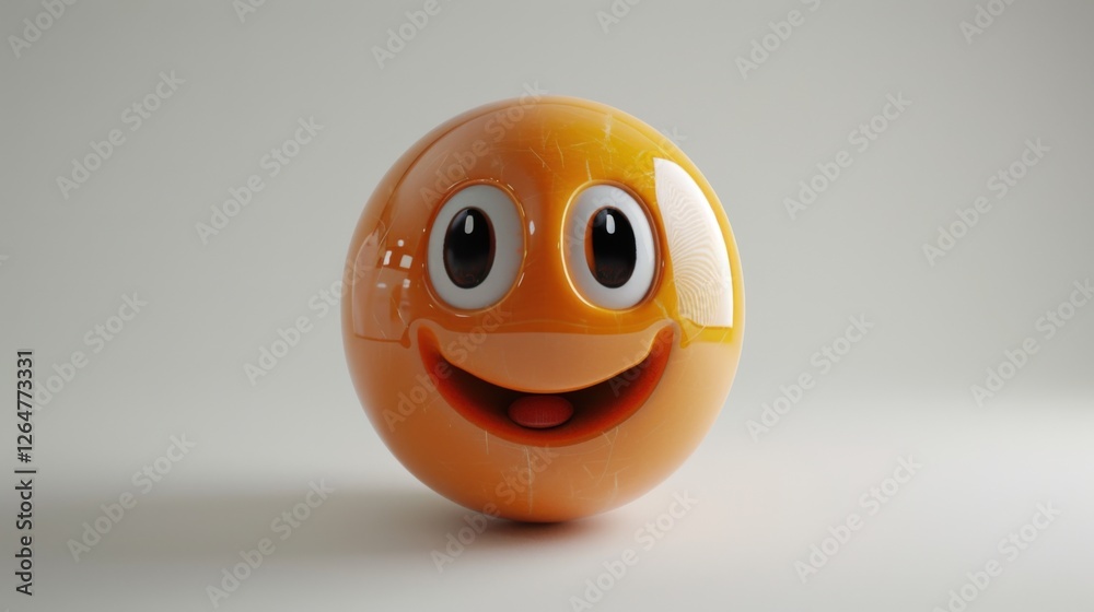 Fototapete 3d realistic emoji from an elevated and diagonal perspective, capturing detailed textures and expres