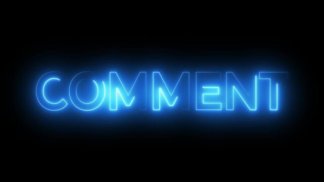 Like comment and share text animation, on black  background. Like, comment ,share text line animated typography video.