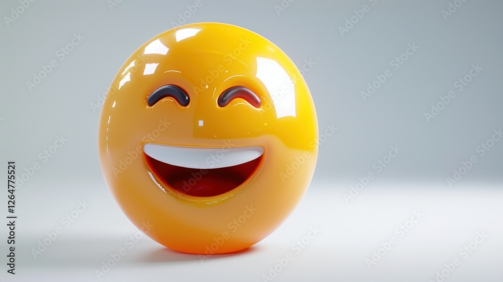 Fototapete 3d realistic emoji from an elevated and diagonal perspective, capturing detailed textures and expres