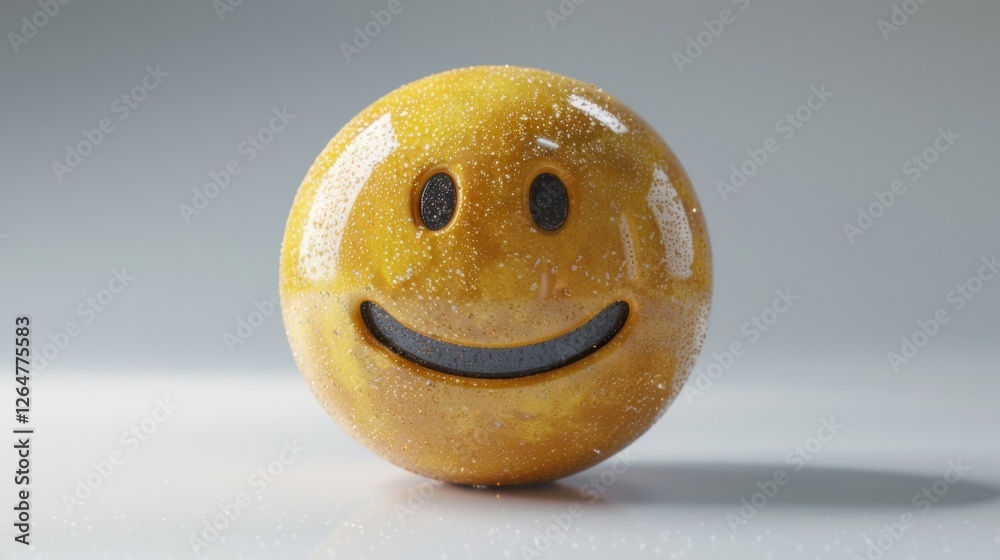 Fototapete 3d realistic emoji from an elevated and diagonal perspective, capturing detailed textures and expres