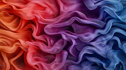 Obraz premium Abstract Colorful Fabric Texture with Swirling Waves