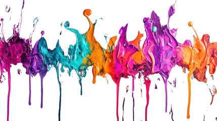 dynamic artwork featuring vibrant neon purple splash isolated  on white background