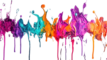 dynamic artwork featuring vibrant neon purple splash isolated  on white background