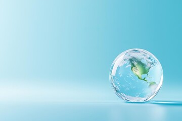 Crystal globe representing global ecology.