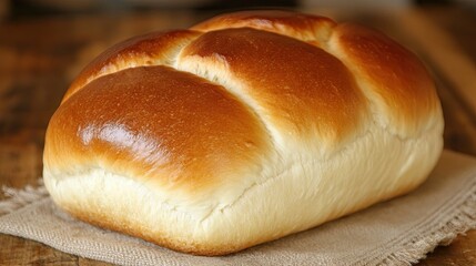 A fresh loaf of white bread with a perfectly golden, crispy crust, inviting you to enjoy the comforting aroma and warmth of homemade bread.