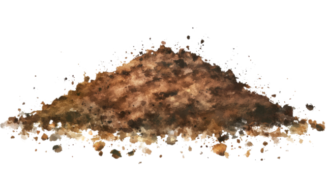 earth soil illustration watercolor style isolated on white background