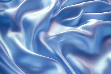 Obraz premium Elegant Light Blue Satin Fabric with Flowing Ripples and Smooth Texture for Textile Projects