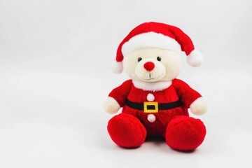 Brighten the holiday season with a festive plush toy dressed in Christmas colors, ready to spread joy and cheer throughout the celebrations