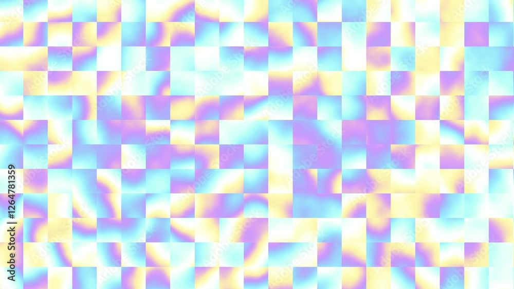 Leinwandbilder Animated mosaic gradient, seamless loop background. 4k loop abstract tile mosaic background