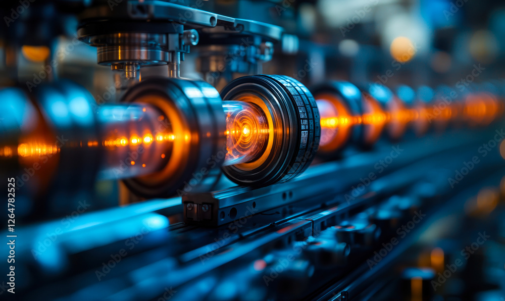 Poster cutting-edge photon detection system with advanced optical technology visualizing data precision