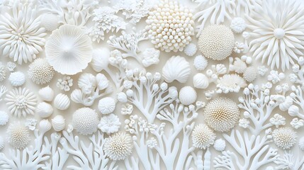 White 3D Coral Texture Background: Abstract Organic Pattern Design