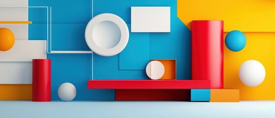 Obraz premium Abstract Geometric Composition with Vibrant Colors