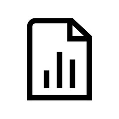file-chart-line icon in black, outline style and white background
