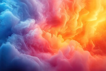 Obraz premium Vibrant Swirling Rainbow Clouds of Color