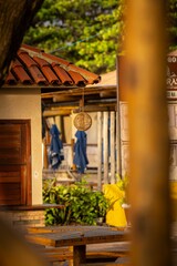 Rustic outdoor space with terracotta roof