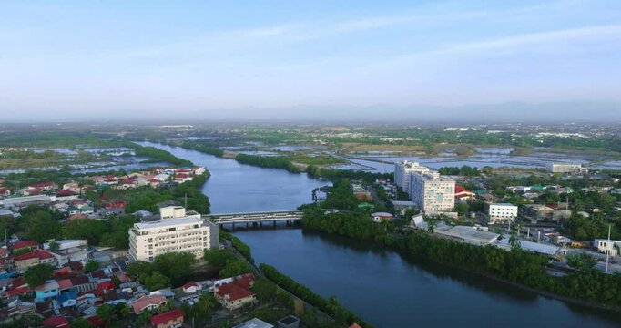 drone footage of clean iloilo river on esplanade 1