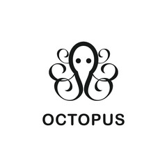 abstract flat octopus icon logo
