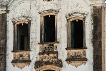 Ornate historical building facade with arched windows.