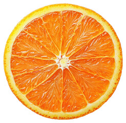 Vibrant Cross Section of a Juicy Orange Fruit with Transparent Background Design