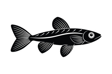 Silhouette of Guppy fish vector art illustration.eps