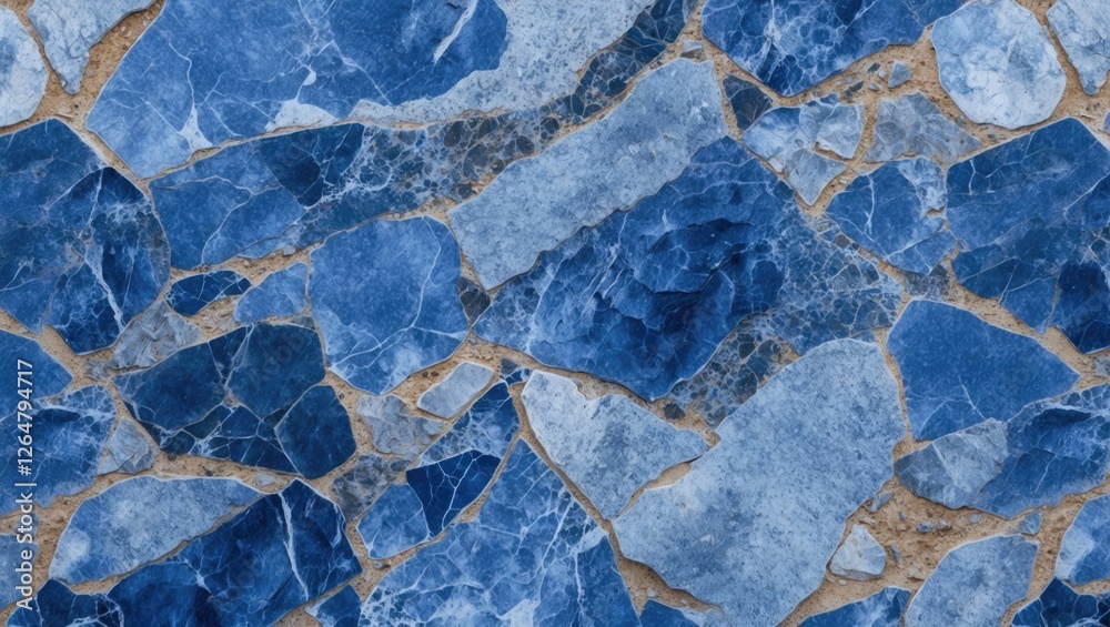 Poster blue stone texture background with irregular shapes and smooth edges suitable for various design pro
