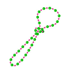 Vector Mardi Gras Bead Tie Illustration. Colorful Party Decoration Logo.