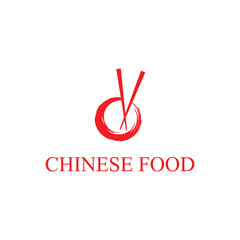 chinese food flat vector logo design