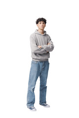 Cool guy standing and posing with arms crossed
