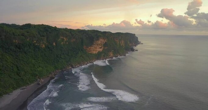 Drone Aerial Parangtritis Beach of Yogyakarta Indonesia
