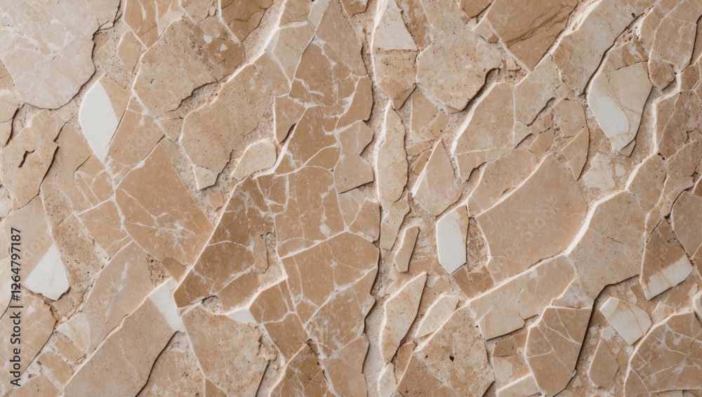 Poster brown and beige marble texture with irregular patterns and cracks suitable for background use with c