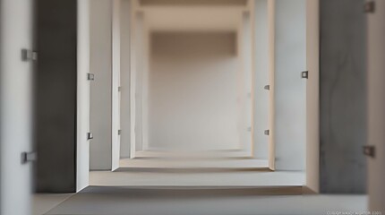 Minimalist Infinite Hallway with Receding Doors
