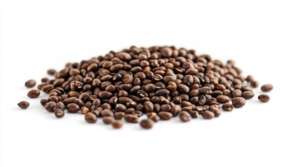 Fototapeta premium A Pile of Raw Coffee Beans on a Clean White Background