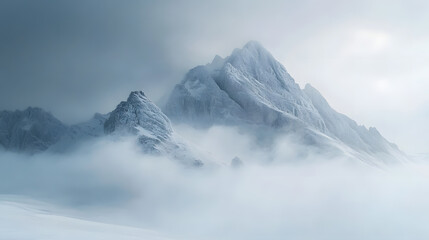 A panoramic view of the Dolomites in winter
