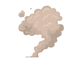 Smoke Cloud and Dust Explosion Puff, smog flow, animation of fast motion