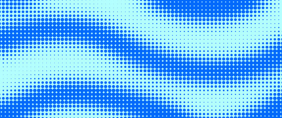 Fototapeta premium Halftone with particles. Wave of dots. Dotted pattern wavy texture. Abstract geometric background. Gradient vector illustration.
