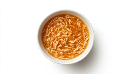 Bowl of Fresh Sweet Delicious Egg Drop Soup on White Background