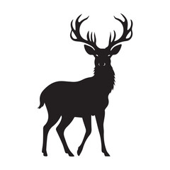 deer silhouette vector on a white background