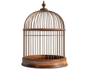 modern minimalist birdcage featuring sleek bars and round base, perfect for home decor or as stylish pet accessory. Its elegant design adds touch of sophistication to any space