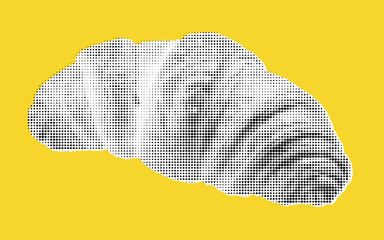 Stylized Croissant Illustration on Yellow Background