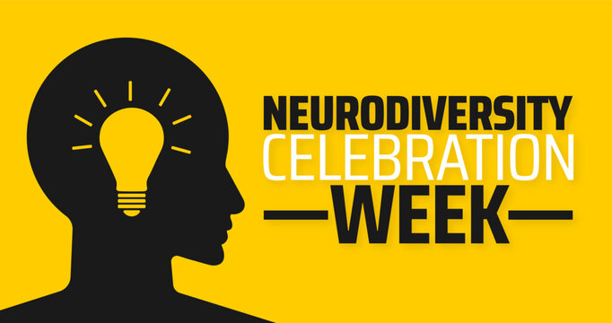 Neurodiversity Celebration Week background banner or poster design template. observed every year in March. Holiday concept. Use to any Template, card, poster, placard, template.