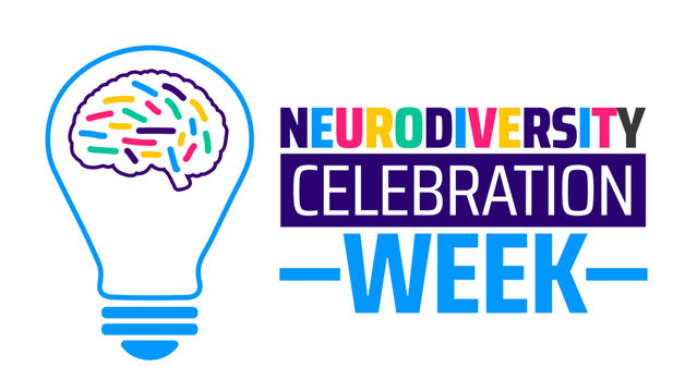 Neurodiversity Celebration Week background banner or poster design template. observed every year in March. Holiday concept. Use to any Template, card, poster, placard, template.