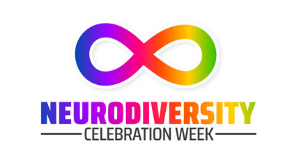 Neurodiversity Celebration Week background banner or poster design template. observed every year in March. Holiday concept. Use to any Template, card, poster, placard, template.