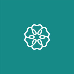 Minimalist Tooth flower or dental flower logo concept vector icon