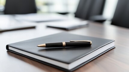 Organizing productivity desk setup office space monochrome image clean environment close-up woody aesthetic