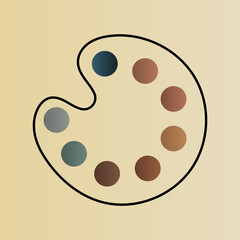 illustration logo abstraction art palette of paints for the artist