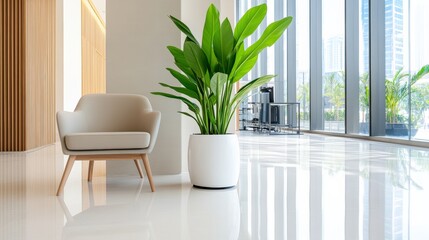 Stylish office design modern workspace interior photography professional environment wide angle elegant aesthetics