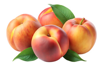 three and a half peaches isolated on transparent background png