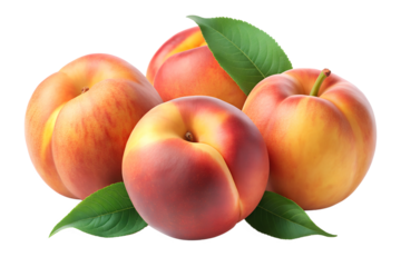 three and a half peaches isolated on transparent background png